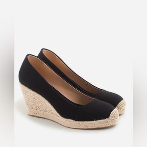 J crew Seville espadrille wedges in canvas